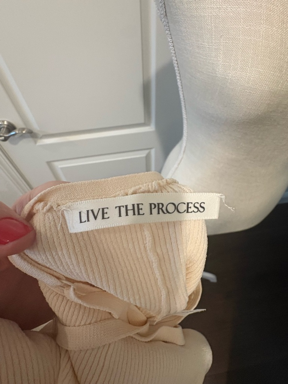Live The Process Cream Ribbed jumpsuit - Picture 5 of 6